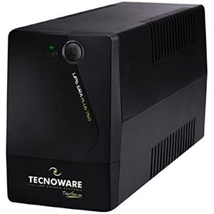 Tecnoware UPS 750VA voor PC/Modem, NIET voor Gaming/Consoles, ERA PLUS, 2 Schuko, software, bescherming tegen stroomuitval/spanningspieken, voor PC, modem, bewaking, kassa, NAS, POS