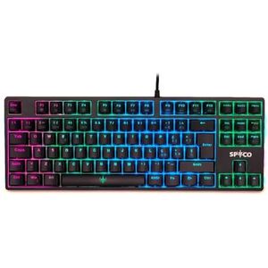 SPYCO Challenge KE-112, Mechanish Gametoetsenbord, Italiaanse opstelling, Instelbare RGB-ledachtergrondverlichting, 87 toetsen afdekking ABS, Bruine Outemu-switches, configuratie Anti-Ghosting-toetsen