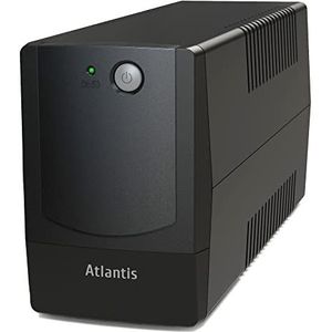Atlantis OnePower PX1100, UPS Line Interactive 1100VA/550W, AVR (3 stappen), pseudosinusgolf, 4 IEC-stopcontacten, 1 accu 12 V 9 Ah