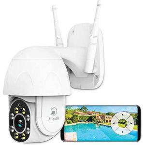 ATLANTIS IP-bewakingscamera voor buiten, wifi, gemotoriseerd Pan en Tilt, A14-SC930-PT, 2 m pixels 1920 x 1080p, IP64, nachtzicht kleur of B/N 15 m, SD-sleuf, onvif, draadloos, app Tuya
