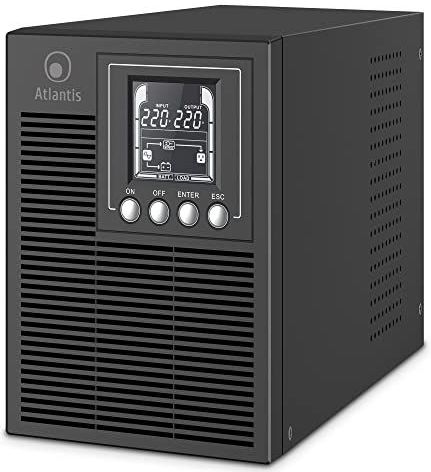 Atlantis A03-OP1002 - UPS OnLine - Toren - 1000 VA - 900 W - LCD-display - 4 IEC-uitgangen - USB - RS-232-serie