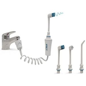 SoWash Dental Monddouche | Trio | Aansluiting op de kraan | Dental Sprinkler zonder batterijen en stroom | 1 kop wervelborstel + 1 hydrojetkop | Italiaans product