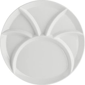 la Porcellana Convivio P001900026 Fondue-/partyborden, 26 GB, porselein, 26 x 26 x 2,5 cm, wit