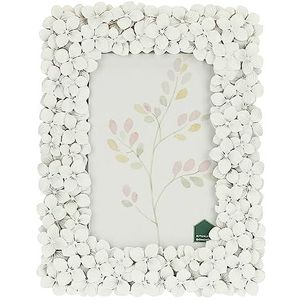 Rituels Dometiques Bloemenfotolijst paars wit van hars voor foto 10 x 15 cm in geschenkdoos