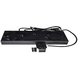 LINK LKVENT2 Modul 2 Lüfter mit Thermostat für Wand-Rackschränke, Schwarz