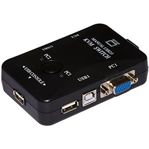 Link LKKWM2 Switch Kvm voor 2 PC USB/VGA met 1 Mouse, 1 USB-toetsenbord en 1 VGA-monitor met kabel inbegrepen
