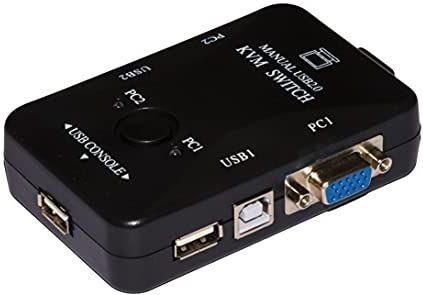 Link LKKWM2 Switch Kvm voor 2 PC USB/VGA met 1 Mouse, 1 USB-toetsenbord en 1 VGA-monitor met kabel inbegrepen