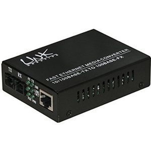 Link LKMCSM Media Converter Rj45 – glasvezel Sc 10/100 Base-T tot 100 Base-Fx, singlemode 1310 Nm