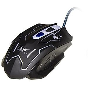 Gaming-muis, USB, 6 toetsen, verlicht, 7 kleuren