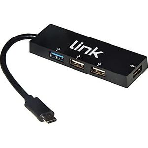 LINK LKCCH03 Hub 4 poorten met 1 USB-poort 3.0 en 3 USB-poorten 2.0 met type C