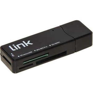 LINK LKCCH04 Mini-kaartlezer USB 3.0 tot 5 Gbps, leessnelheid van 4 kaarten, T-Flash, Micro-SD, MMC, RS-MMC, MS, Pro, MS, MS Duo.