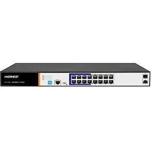 LINK LKSW16L2 Netwerkswitch 16 poorten Gigabit Poe 250 Watt + 2 poorten Sfp en een consolehouder Rj45 Layer 2