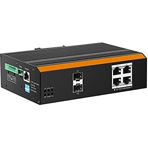 Industriële schakelaar Managed met 4 deuren GIGABIT POE met 2 SFP-aansluitingen voor glasvezel