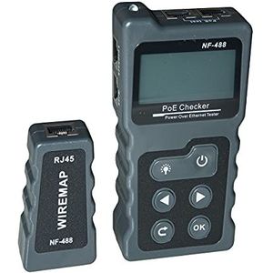 Netwerkkabeltester met lcd-display voor contact en poe