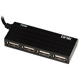 Hub - Zwart - 4 Poorten USB 2.0 - Hot Plug & Play