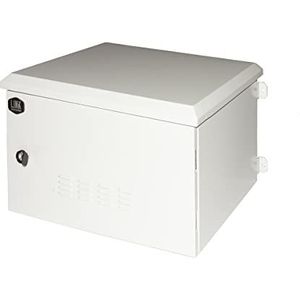 LINK LK191245IP Rack 19 inch 12U voor buitennetten, beschermingsklasse IP55 met filterventilatoren, lichtgrijs, 600 x 450 x 600 mm