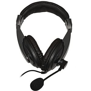 LINK LKHS1X35 Audio-Kopfhörer mit Mikrofon-Drehanschluss, Schwarz, 1 x 3,5 mm