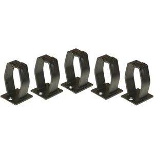 Verpakking met 5 kunststof kabelgeleidhaken voor de installatie van rack 19 stangen of voor LKORG37 kabelgeleiders. LINK