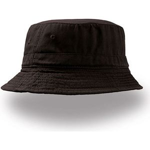 Atlantis - Bucket Hat - Hoed - Vissershoedje - Dames en heren - Katoen - Zwart - L/XL