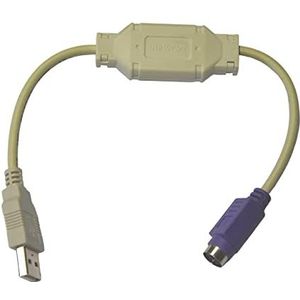 PS2 Mini DIN naar USB-adapter voor toetsenborden en muizen, grijs