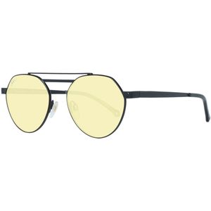 Hally & Son, Accessoires, unisex, Zwart, ONE Size, Ovale Metalen Frame Gele Lens Zonnebril