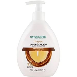 Naturaverde Natural Beauty vloeibare zeep Argan, vloeibare zeep handen, handzeep, gezichtszeep, vloeibare zeep voor handen, verzorgend, 500 ml