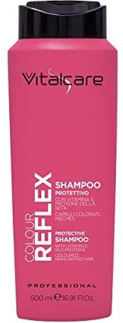Vitalcare Colour Reflex 500 ml beschermende shampoo voor gekleurd of behandeld haar, met vitamine E en zijdeproteïnen, voor zachter en glanzend haar
