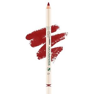 Naturaverde | Biologische make-up - rode lippenstift, lange lippenstift, lippenstift voor lippen, lipmake-up, rood, nr. 01