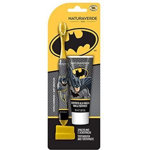 Naturaverde | Kids - Warner Bros Batman - Orale reinigingsset voor kinderen, vanille tandpasta 25 ml en zachte tandenborstel, Batman tandpasta
