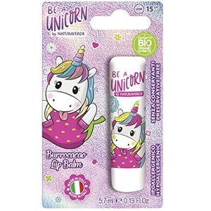 Naturaverde | Kids – Be A Unicorn – lippenbalsem aardbeien, cacaoboter voor kinderen met biologische sheaboter, met UVA-UVB-filters, SPF 15, lippenstift 5,7 ml