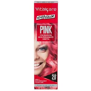 Vitalcare Vivid Professionele semi-permanente kleuring, haarverf, directe haarkleur, levensduur tot 20 wasbeurten, zacht haar, hydraterend en glanzend, roze