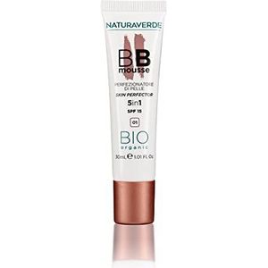 Naturaverde BB-mousse Skin Perfector, 5-in-1, beauty balsem mousse gezicht met aloë en vitamine E, hydraterende mousse voor 5-in-1, zonwering SPF 15, 30 ml, nr. 01