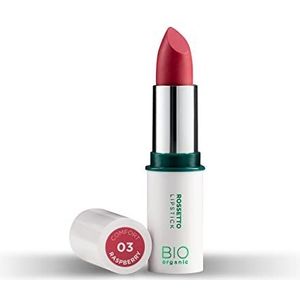 Naturaverde | BIO Make Up - lippenstift, roze framboos, Ultra Comfort, volledige kleur, dekkend, hoge pigmentatie, dames make-up, lipstick, cosmetica, framboos, 4g, nr. 03