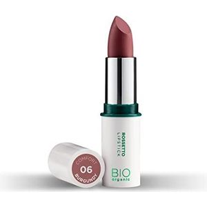 Naturaverde | BIO Make Up - Langhoudende lippenstift, Bordeaux lippenstift, Ultra Comfort, volledige kleur, dekkend, hoge pigmentatie, damesmake-up, lipstick, cosmetica, bordeauxrood, 4 g, nr. 06