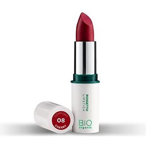 Naturaverde Biologische make-up lippenstift, lang houdend, kersenroze lippenstift, Ultra Comfort, volle kleur, dekkend, hoge pigmentatie, damesmake-up, Cherry, 4 g, nr. 08