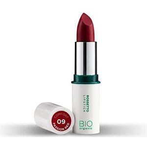 Naturaverde Biologische make-up, langdurige lippenstift, ultra comfort, volledige kleur, dekkend, hoge pigmentatie, damesmake-up, lipstick, passion red, 4g, nr. 09
