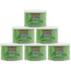 RESTASE | Vetoplosbare ontharingswas, micromisch, voor de gevoelige huid en kort en moeilijk haar, 6 x 400 ml, gemaakt in Italië