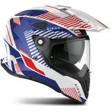 Airoh - Commander Boost - Adventure Helm - Wit Blauw Glanzend