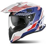 Airoh - Commander Boost - Adventure Helm - Wit Blauw Glanzend
