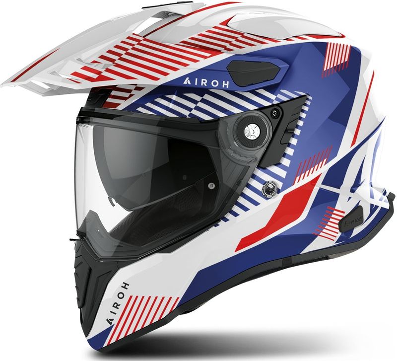 Airoh - Commander Boost - Adventure Helm - Wit Blauw Glanzend