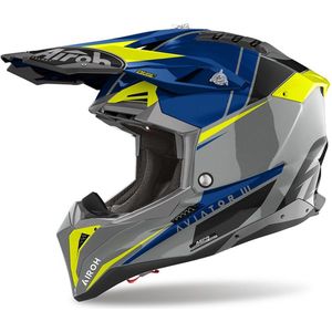 Airoh - Aviator 3 - Offroad Helm - Blauw - Carbon