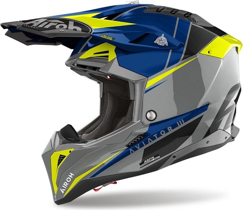 Airoh - Aviator 3 - Offroad Helm - Blauw - Carbon