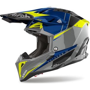 Airoh - Aviator 3 Push - Helm - Blauw - Materiaal: kunststof