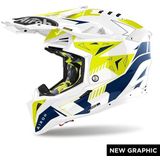 Airoh - Aviator 3 - Offroad Helm - Geel Blauw - Carbon