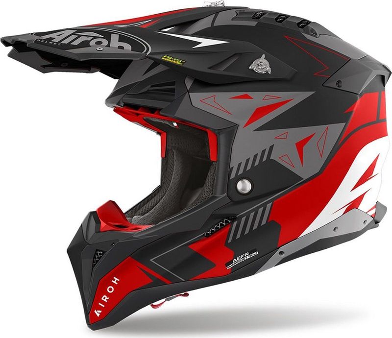 Airoh - Aviator 3 - Offroad Helm - Rood - Carbon