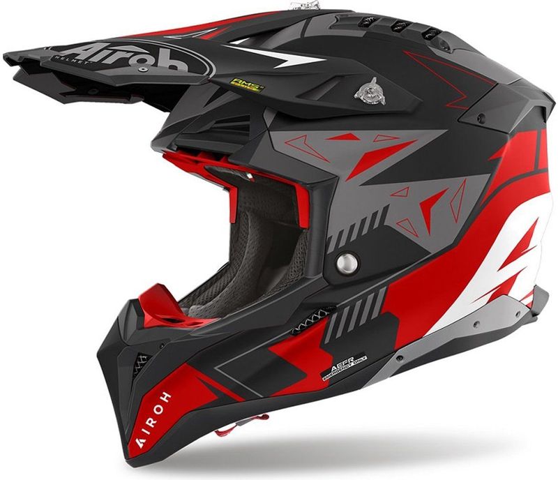 Airoh - Aviator 3 - Offroad Helm - Rood - Carbon