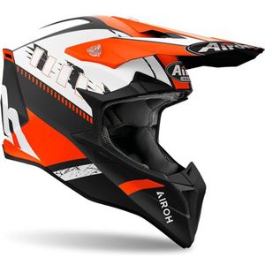 Airoh Wraaap Feel, kruishelm, Mat Zwart/Wit/Neon-Oranje, M