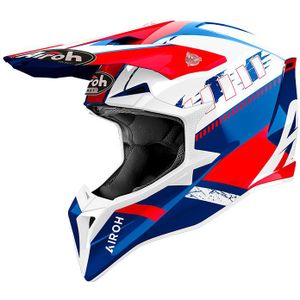Airoh Wraaap Feel, kruishelm, Rood/Wit/Blauw, M