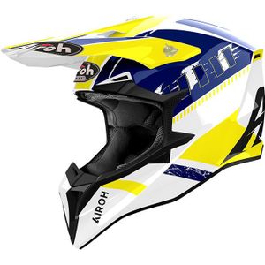 Airoh Wraaap Feel, kruishelm, Blauw/Wit/Neon-Geel, XXL