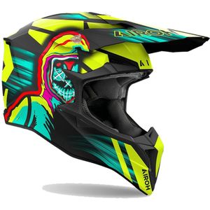 Airoh - Wraap Cyber - Offroadhelm - Zwart - HRT Materiaal